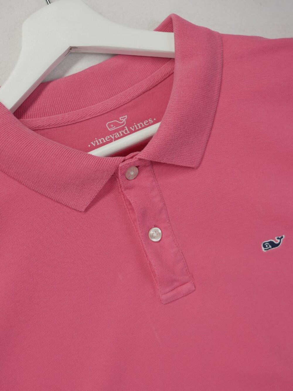 Vineyard‎ Vines Polo Shirt Men XL Solid Pink Casual Stretch Short Sleeve Whale